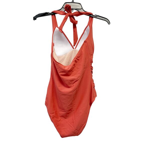 Cupshe Women's Brick Halter Plunge Tummy Control One Piece Swimsuit Size M - Picture 4 of 7